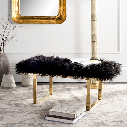 Maia Faux Lamb Bench